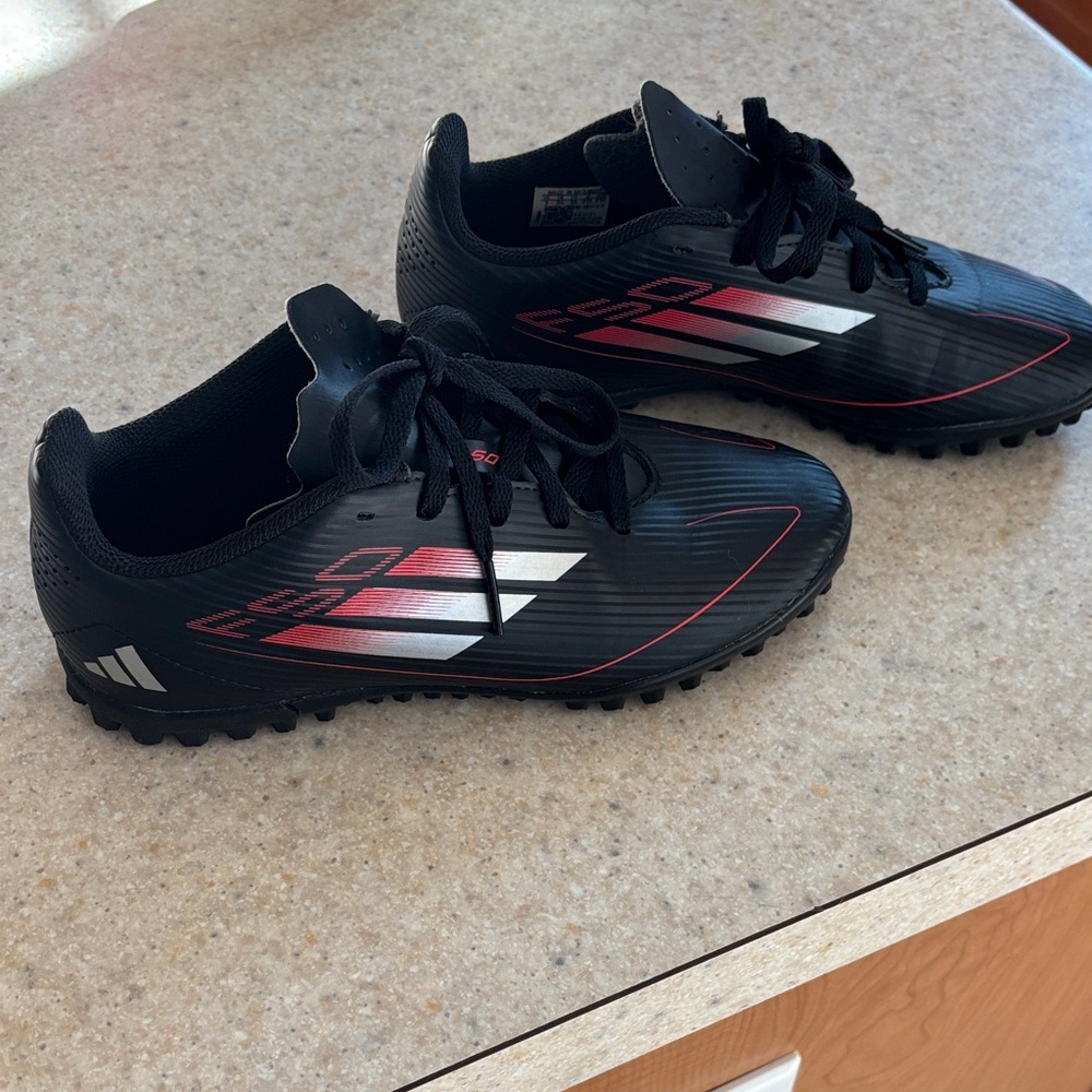 Adidas Black and Red Soccer Cleats